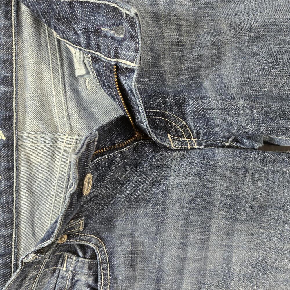 7 For All Mankind Low-rise Bootcut Jeans 27 Floral Patch Y2K Dark Wash USA Made - Picture 3 of 9